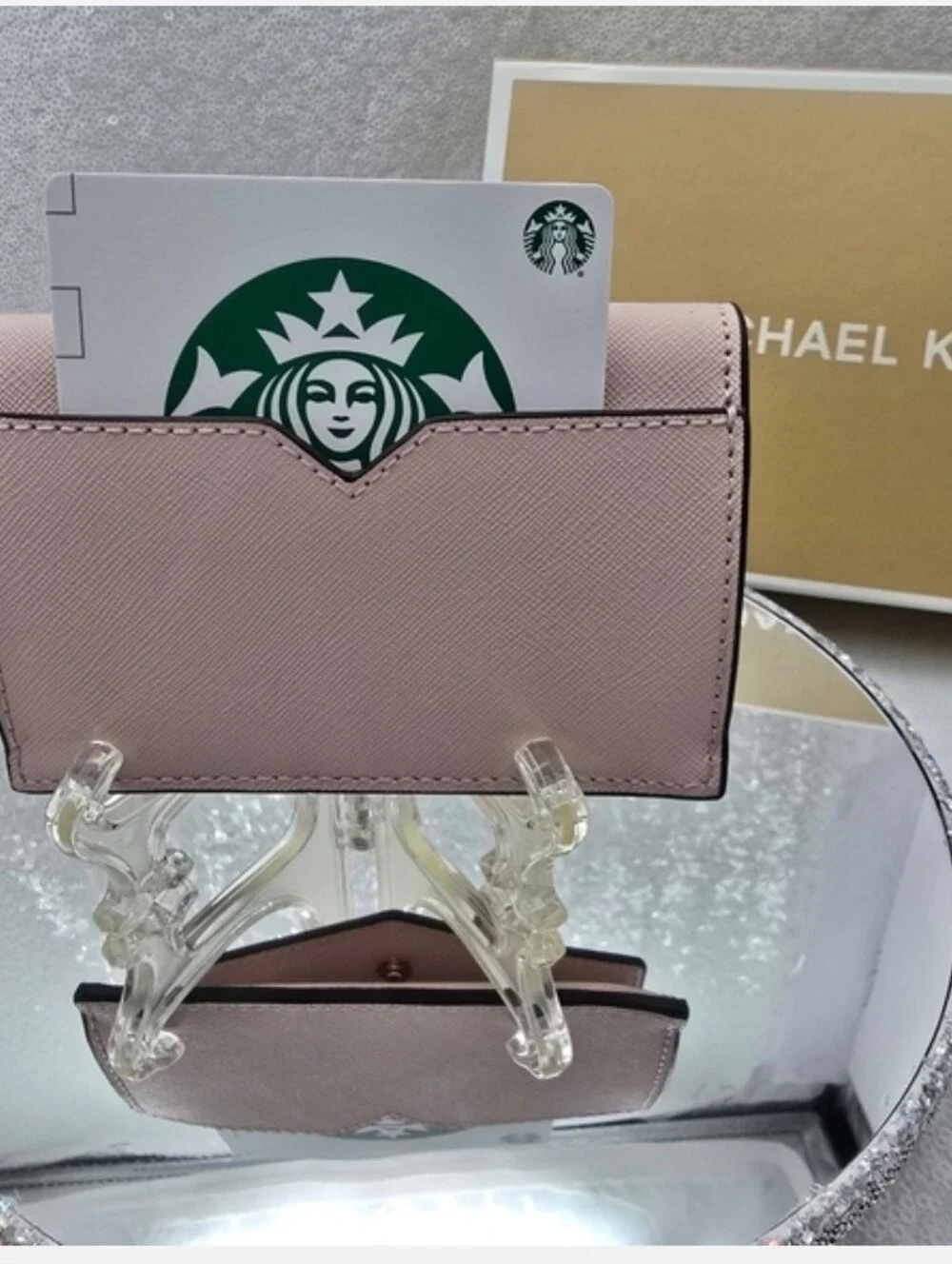 Michael Kors Small Saffiano Leather 3 in 1 Removable Card Case Powder Blush
